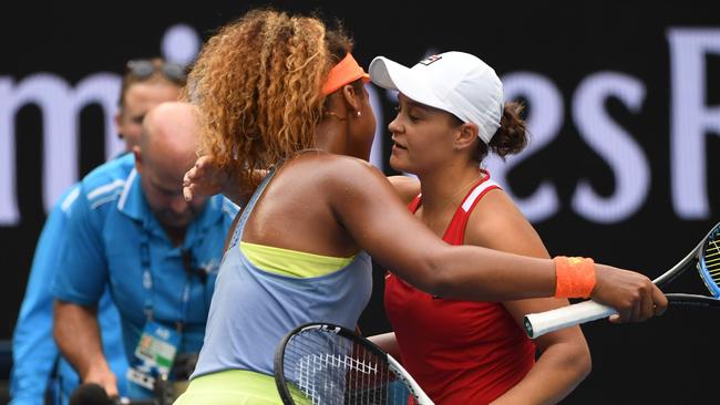 Naomi Osaka says she is happy for Barty. Picture: AFP Photo