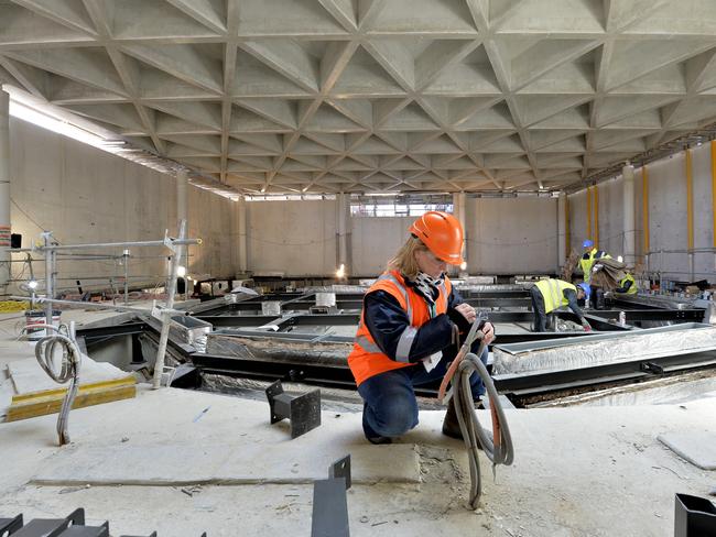 The interior of the Sir John Monash Centre, currently under construction next to the Australian National Memorial. Picture: David Dyson