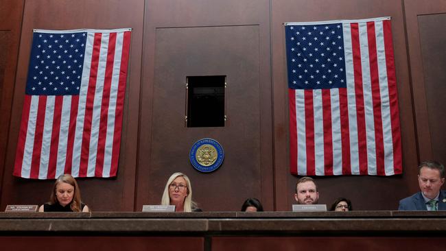 Washington DC House Republican Marjorie Taylor Greene (second from left) has called for a ‘national divorce’. Picture: Anna Moneymaker/Getty Images/AFP