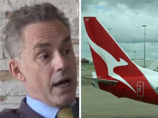 Jordan Peterson has complained to Qantas about the airline delivering 'moral lessons' on a recent flight during his tour of Australia.