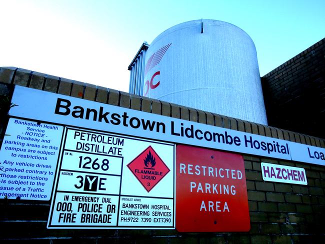 Pic of liquid oxygen bottle at Bankstown hospital.Chasing  Sonya and Youssef Ghanem whose newborn baby died in Bankstown Hospital after being administered nitrous oxide gas instead of oxygen due to a faulty gas line installation.