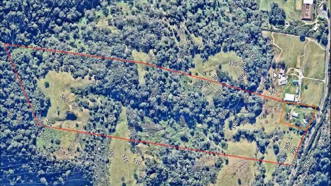 The boundaries of the Consolidated Water Pty Ltd water extraction site at Natural Bridge.