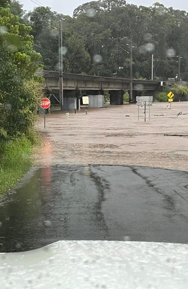 Flooding on Neill Road, Mooloolah Valley on May 11. Picture: Luke Barry-Bitmead