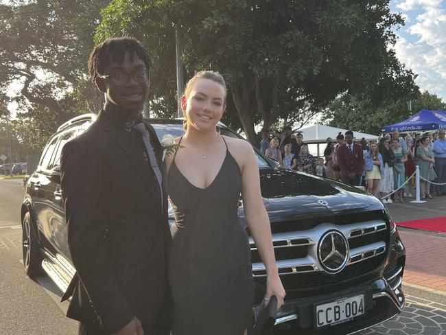 David Darkey and Kayla Darmody arrived at the formal in a black Mercedes Benz.