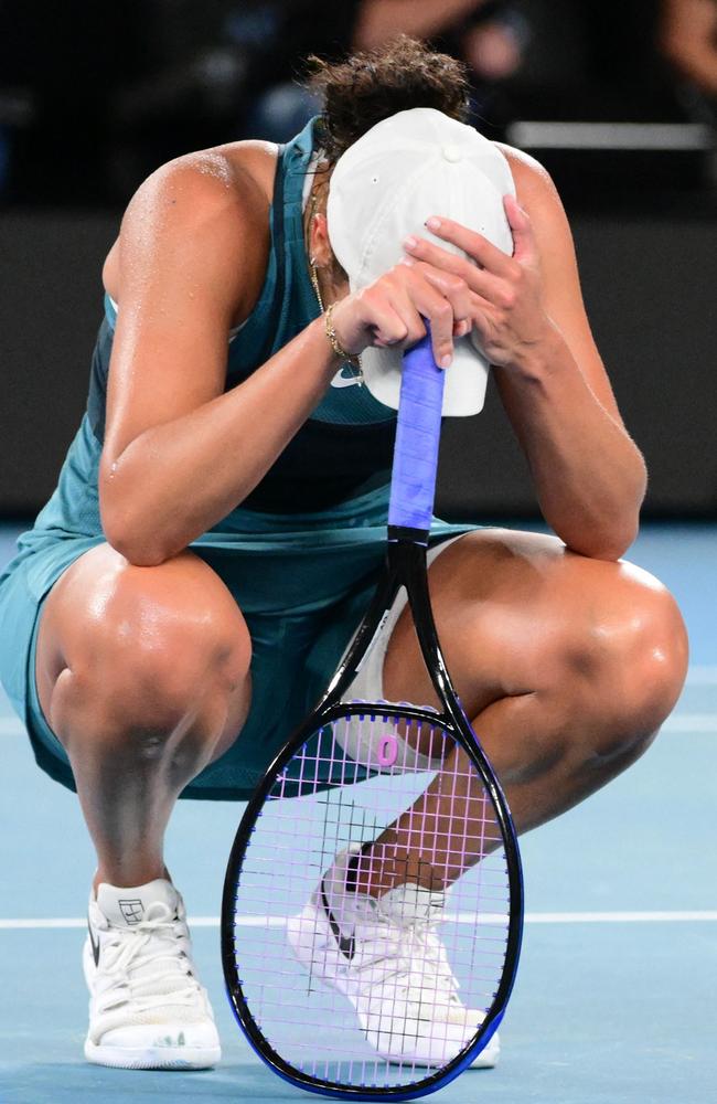 Madison Keys celebrates victory. Picture: Yuichi YAMAZAKI / AFP