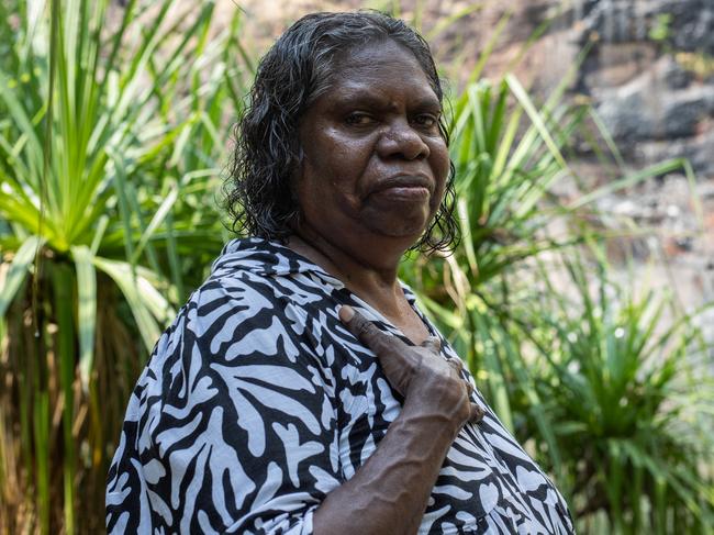 Bolmo clan woman Rachel Willika Kendino at Gunlom Falls, in Kakadu National Park. Picture: Zizi Averill