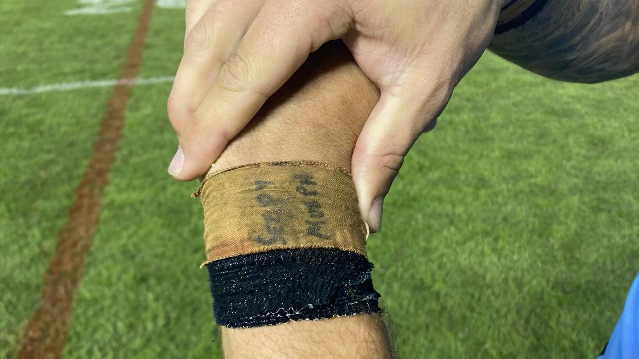 Nicho Hynes had his late mate “Murph” with him in spirit and on his wristband.