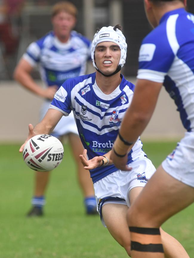 Kirwan High against Ignatius Park College in the Northern Schoolboys Under-18s trials at Brothers Rugby League Club in Townsville. Kynan Purdy. Picture: Evan Morgan