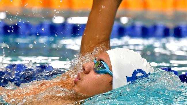 St Joseph's Nudgee college team in action. Action from the GPS swimming championships. Thursday March 10, 2022. Picture, John Gass