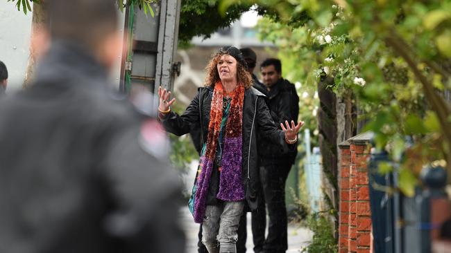 A female supporter at Bendigo Street. Picture: David Smith