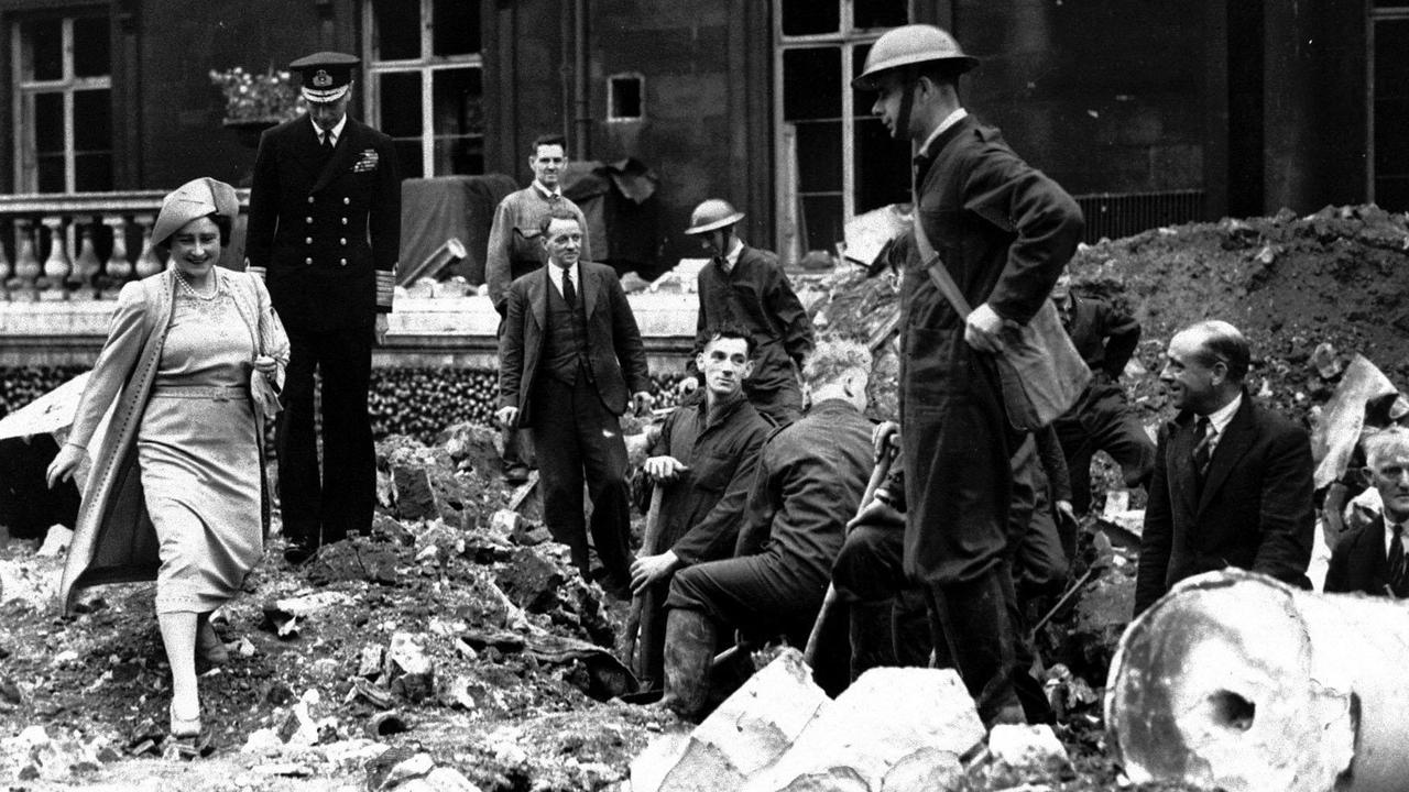 Elizabeth the Queen Mother in London during the Blitz in World War II, September 1940.