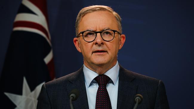 Anthony Albanese, above, lags Scott Morrison as the preferred prime minister – 47 per cent to 35 per cent. Picture: Gaye Gerard