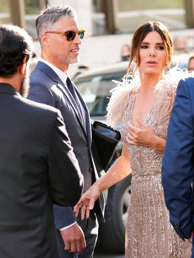 Bullock and Randall making a rare public appearance together in 2018. Picture: Jackson Lee/GC Images