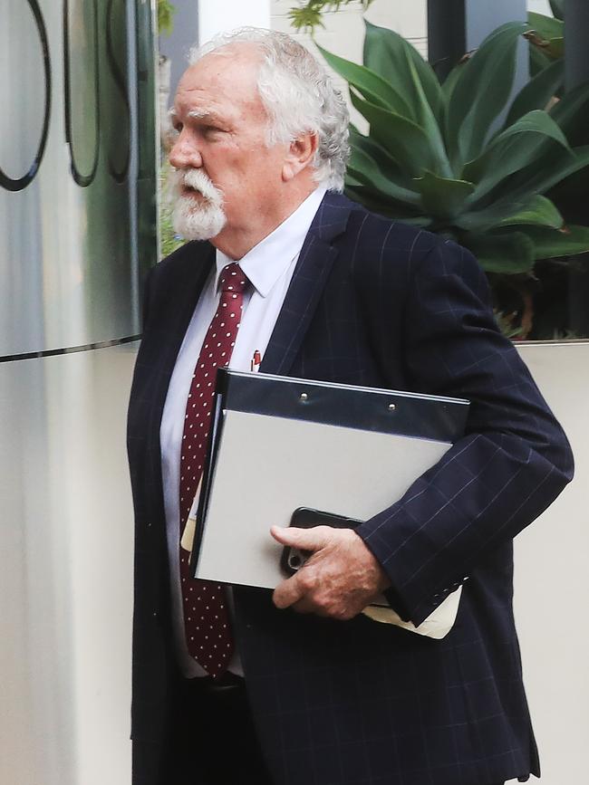 Lawyer Chris Hannay arrives at Southport court for the hearing. Photo: Scott Powick.