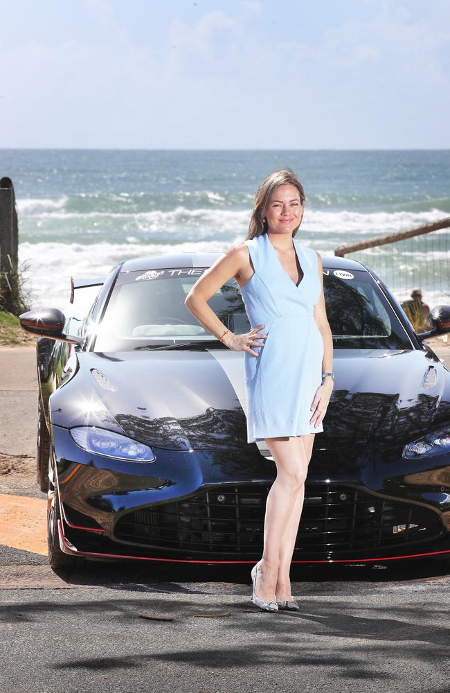 Sydel Sierra with her F1 Aston Martin at Miami. Sydel is 34, pregnant with her first child and a crypto multi-millionaire. She's encouraging young people to get in the market now as an affordable way to start investing and tips crypto is at the start of a big bull run. Picture Glenn Hampson