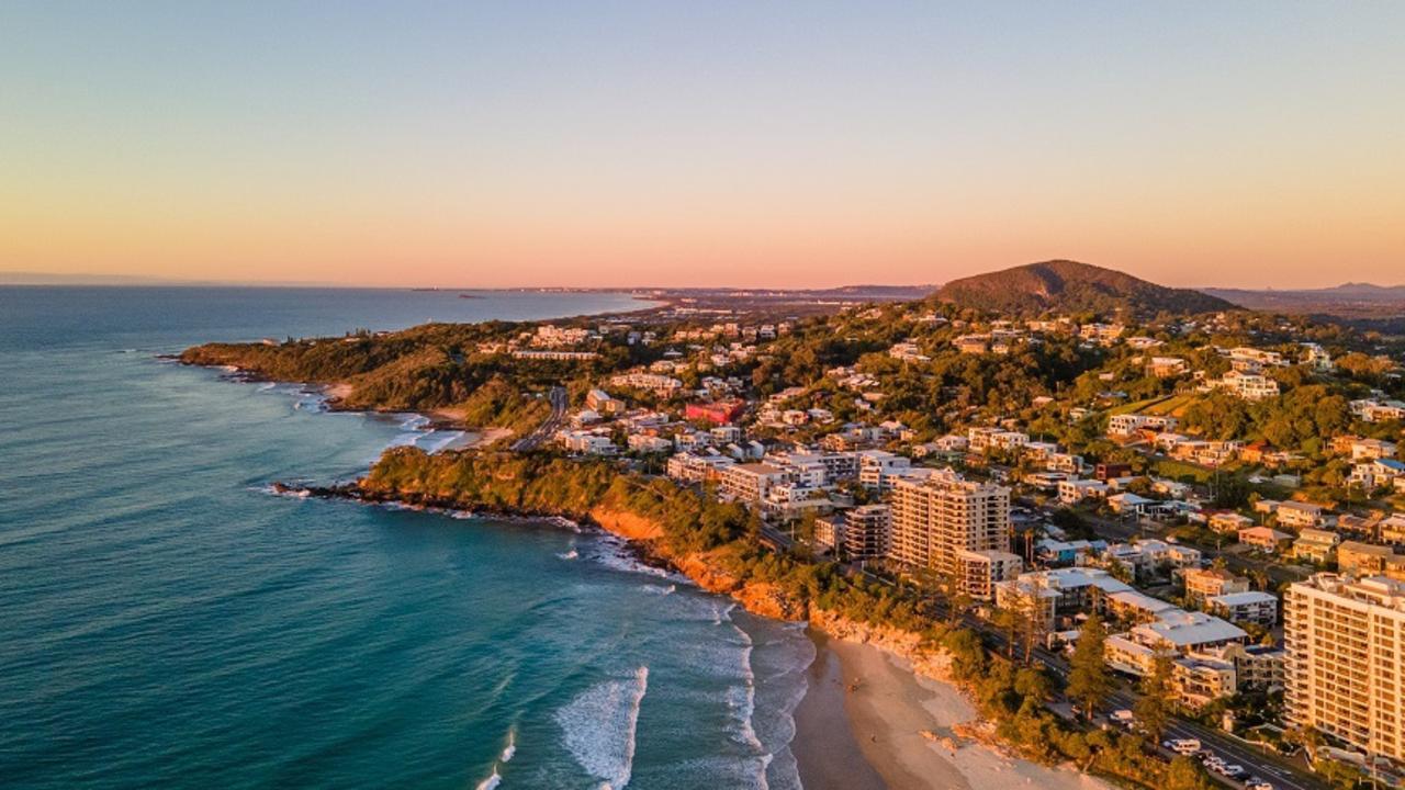 An aerial image of the Sunshine Coast.