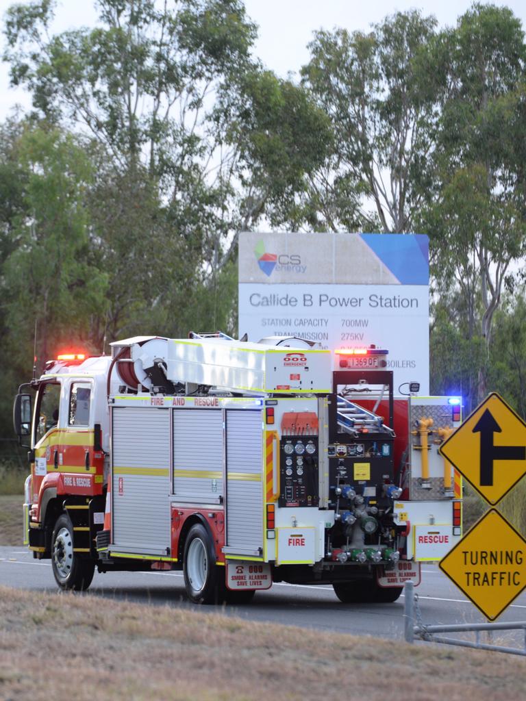 Fire crews attend the site. Picture: William Debois