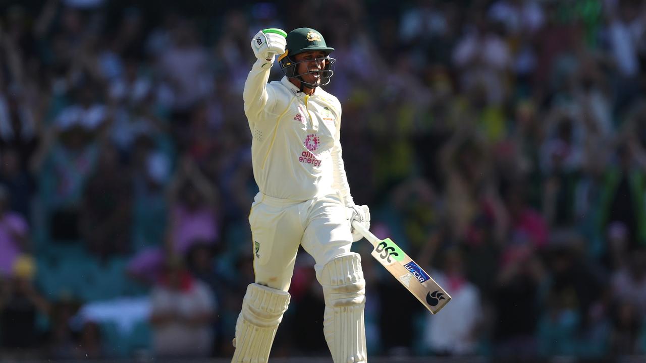 Usman Khawaja is the first player since Ricky Ponting in 2006 to score twin centuries at the SCG. Photo: Getty Images