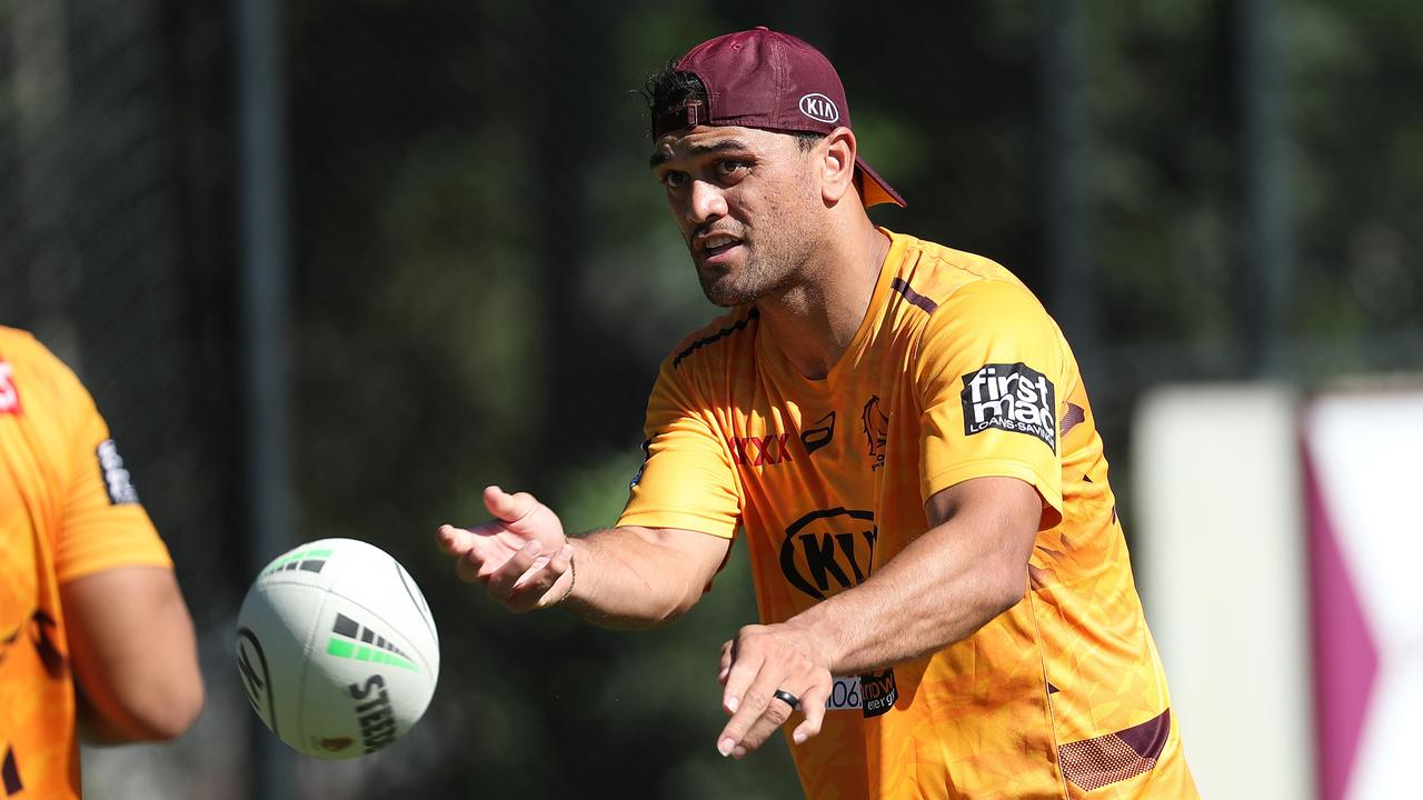 Karmichael Hunt training with the Brisbane Broncos, Red Hill. Photographer: Liam Kidston