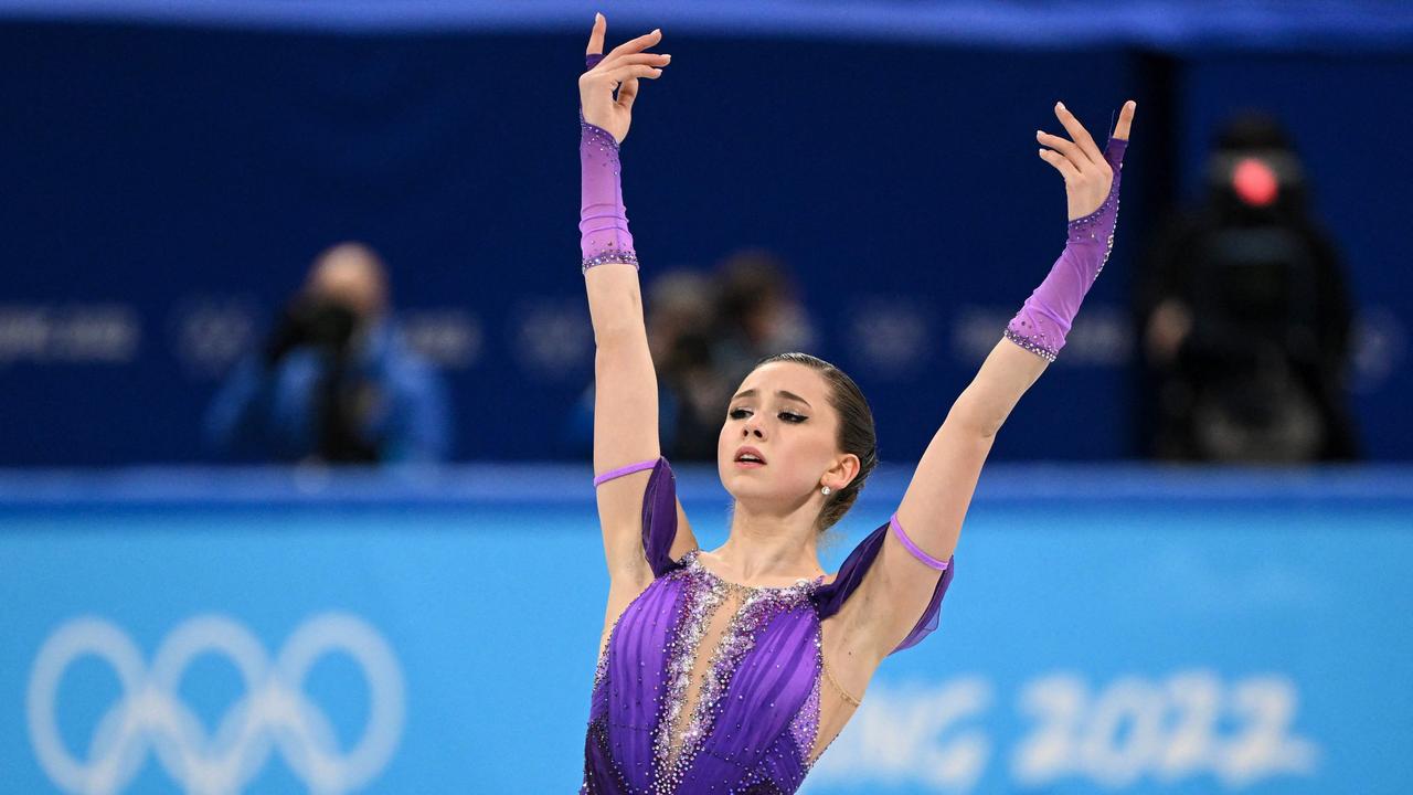 Russia’s Kamila Valieva competes in the women’s single skating short program. Picture: Manan Vatsyayana / AFP