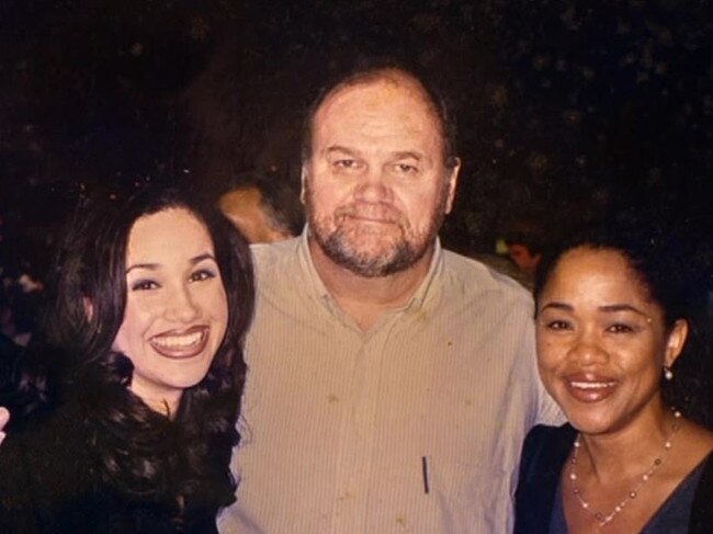 Meghan Markle with her parents Thomas Markle and Doria Ragland. Picture: Supplied