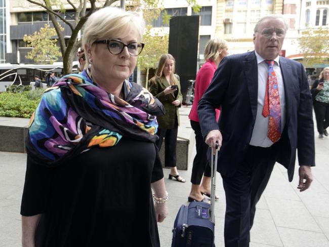 Senator Linda Reynolds arrives to a mediation hearing in defamation case against Brittany Higgins and David Sharaz. Picture: NewsWire / Sharon Smith