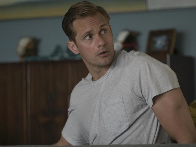 Former True Blood hunk Alexander Skarsgard, who stars as Perry, left viewers wondering whether he used a prosthetic penis for his latest sex scene. Picture: HBO