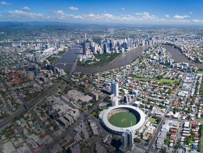 Huge Aerial Panorama of the Brisbane Skyline, Queensland, Australia. Converted from RAW.