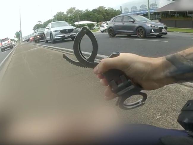 Bodyworn camera footage of the arrest of a 15-year-old boy on Friday afternoon in relation to an alleged break and enter and sexual assault.