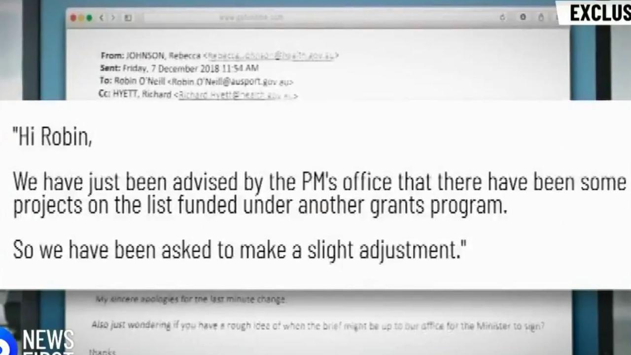 The email was obtained exclusively by Network 10. Picture: Network 10/Channel 10