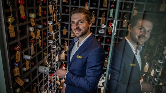 Restaurant Botanic beverage director Marcell Kustos in the wine cellar. Picture: Tom Huntley