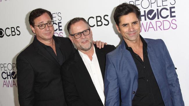 (L-R) Actors Bob Saget, Dave Coulier and John Stamos during the People's Choice Awards 2017.