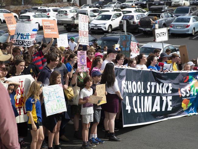 Climate strike rally in Hobart. Picture: RICHARD JUPE