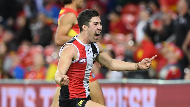 Jade Gresham celebrates his matchwinning goal. Picture: AAP