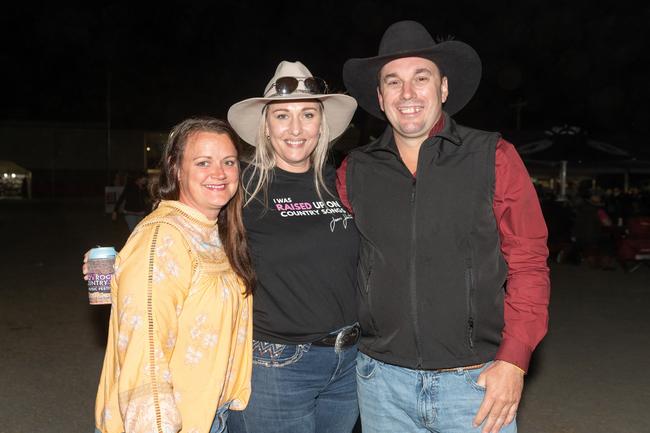 Sonia Blakoe, Amanda Brabon and Brad Chivers at the NQ's Rock'N Country 2022.Picture: Michaela Harlow