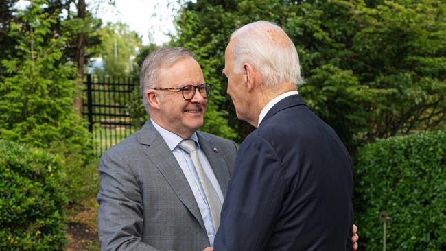 US President Joe Biden meets with Australian Prime Minister Anthony Albanese at his home in Delaware on Friday 20 September 2024. Picture: Supplied,