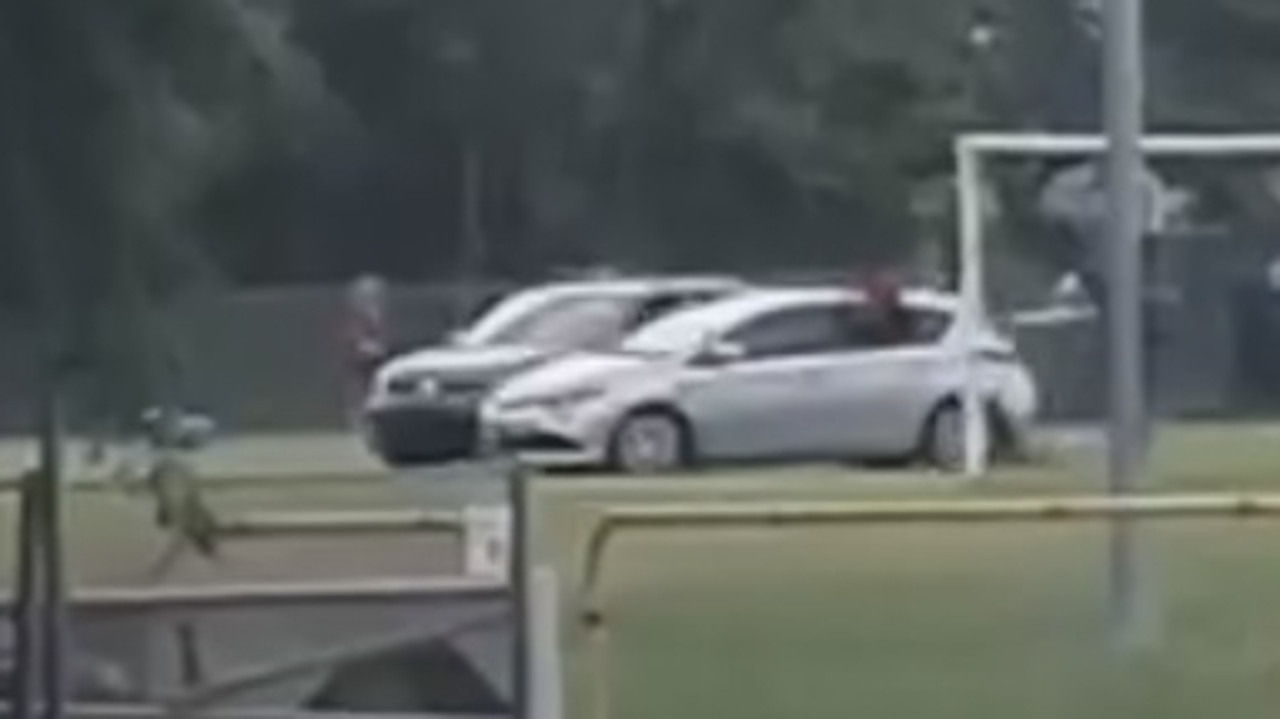 Two stolen vehicles spotted driving dangerously at the Burt St soccer fields in Aitkenvale. Picture: Supplied