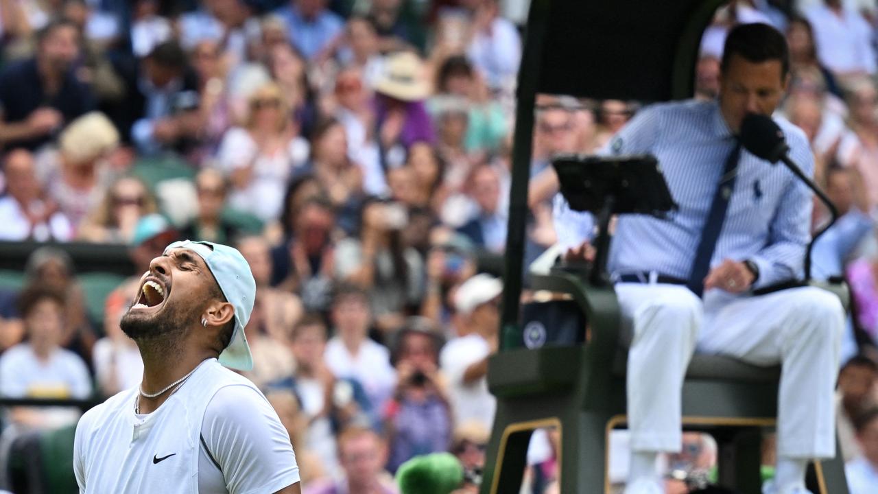 Australia's Nick Kyrgios has stormed into the quarter-finals at Wimbledon - and he’s doing it his way. Picture: Getty