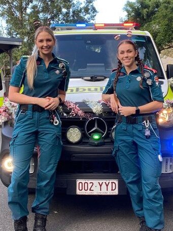 Queensland paramedics are allowed to decorate ambulances as long is it is done safely. Pic: Queensland Ambulance Service.