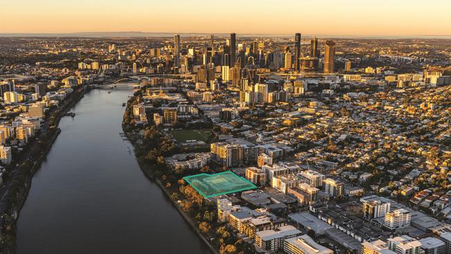 The 1.25ha riverfront site at 117 Victoria St, West End bought by Traders in Purple.