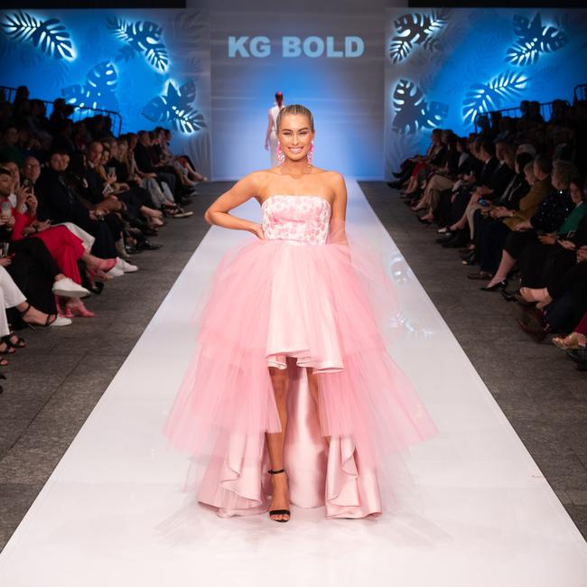 A model at the Hancock Prospecting Next Gen Group Show during the Brisbane Fashion Festival. Picture: Richard Smith