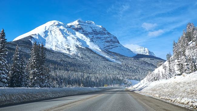 empty road Banff Canada