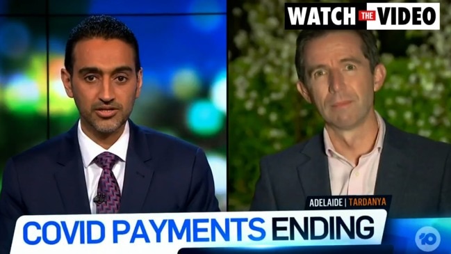 Waleed Aly grills Simon Birmingham on cutting Covid payments (The Project)