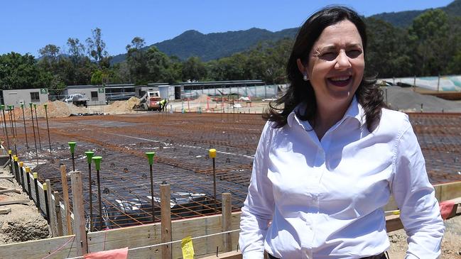 CAIRNS, AUSTRALIA - NewsWire Photos - OCTOBER 9, 2020. Queensland Premier Annastacia Palaszczuk is seen during a visit to a construction site of STEM and Innovation centre at the Smithfield State High School in Cairns, as she campaigns for her re-election. Queenslanders will go to the polls on October 31.Picture: NCA NewsWire / Dan Peled