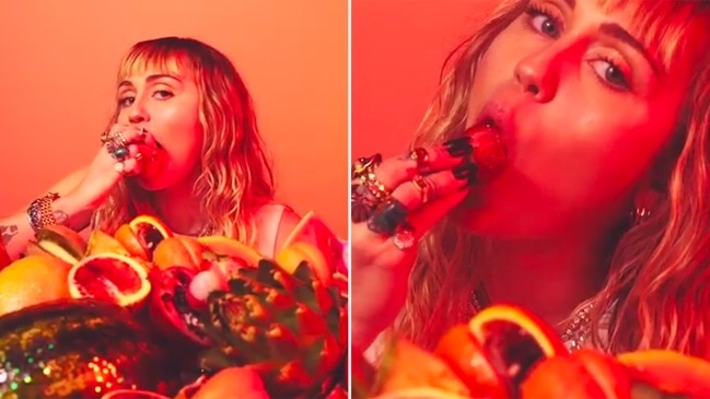 The Miley Cyrus Way Of Eating Fruit Is Definitely Absolutely Nsfw