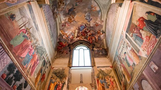 The stunning interior of the Brancacci Chapel in Florence.