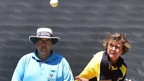 Tom Le Lievre delivers for Central Highlands in the State Under-18 final. Picture: News Limited.