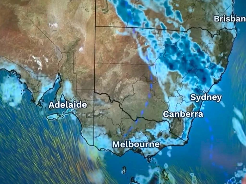 Rain will fall over much of NSW on Thursday. Pics: BOM.