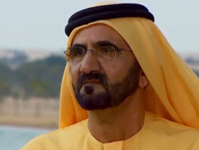 Dubai’s ruler, and the princess’ father, Sheikh Mohammed bin Rashid Al Maktoum. <br/>Picture: Channel 9 / 60 Minutes