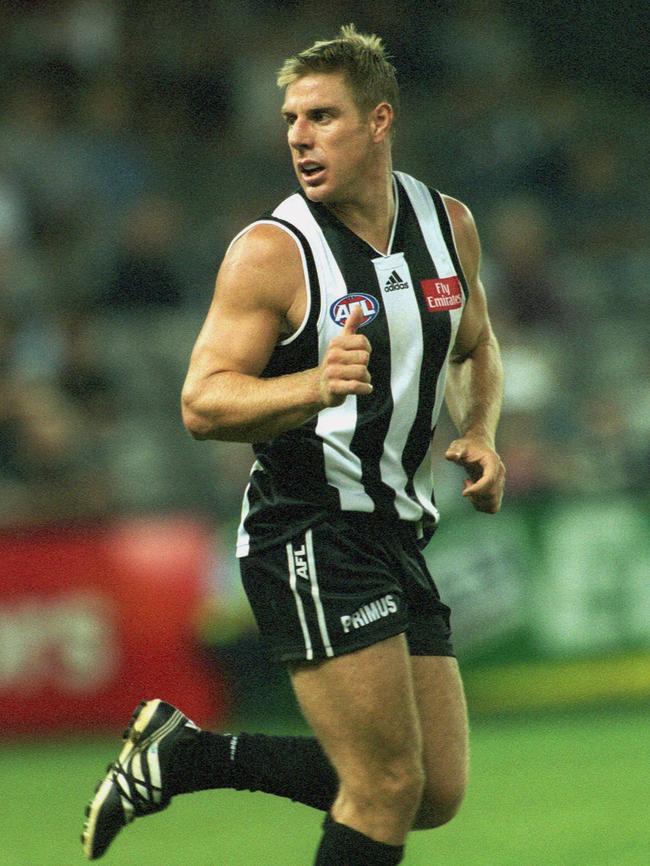 Chad Rintoul in action for Collingwood.